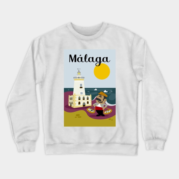 Ven A Málaga Crewneck Sweatshirt by soniapascual